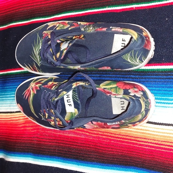 HUF Sutter Navy Floral Sneaker US Men's Size 9.5 UK 8.5 - Picture 3 of 7